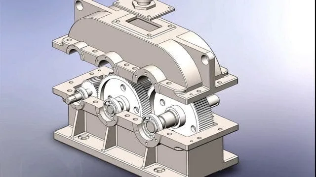 Ảnh 2: Mỗi hộp giảm tốc được cấu tạo từ hệ thống bánh răng thẳng và nghiêng Ảnh 2: Mỗi hộp giảm tốc được cấu tạo từ hệ thống bánh răng thẳng và nghiêng
