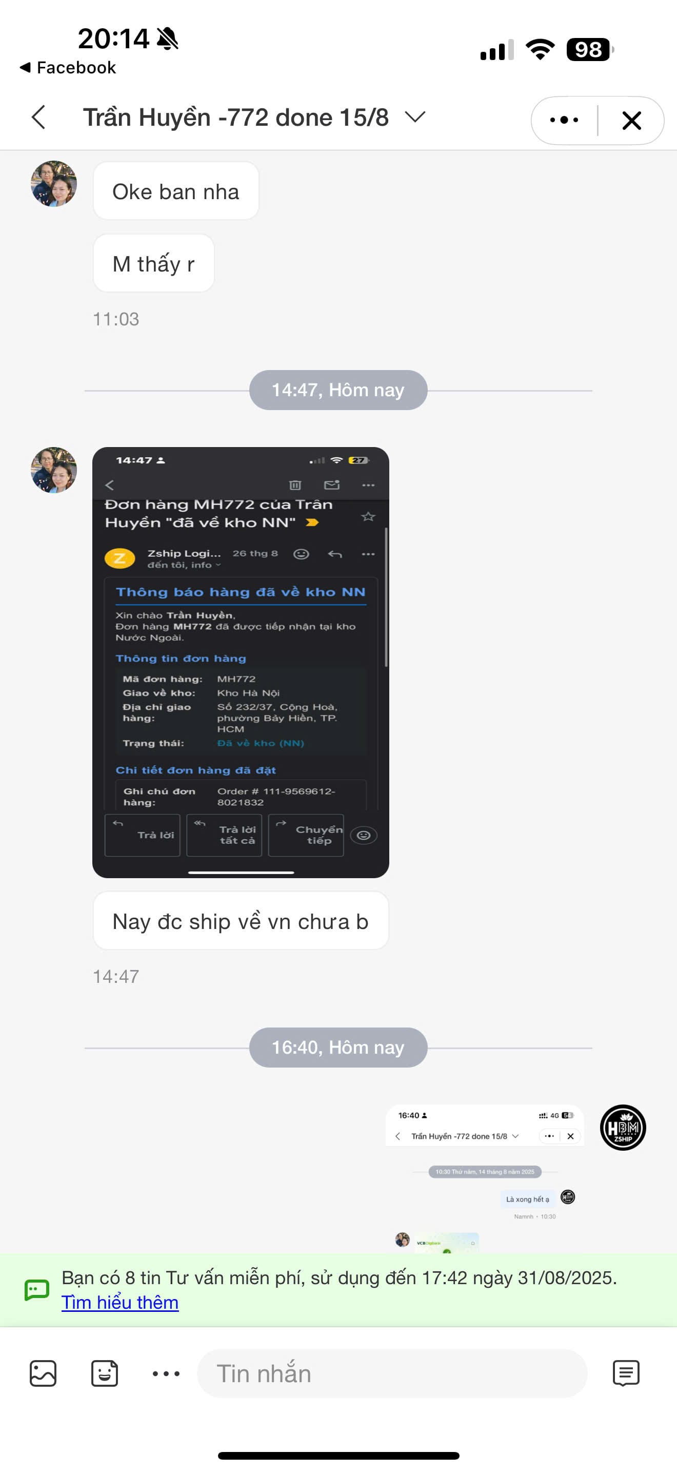 Đánh Giá Dịch Vụ Order 21 Review về dịch vụ của Zship Logistics