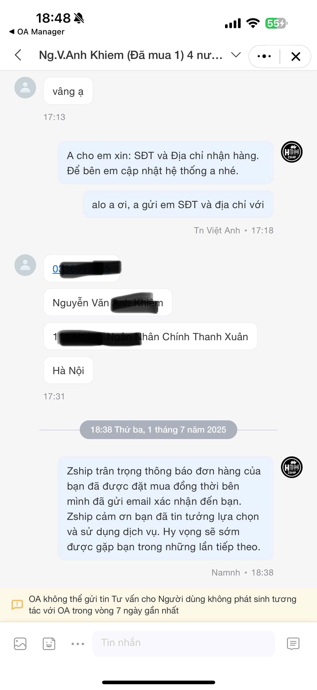 Đánh Giá Dịch Vụ Order 47 Review về dịch vụ của Zship Logistics