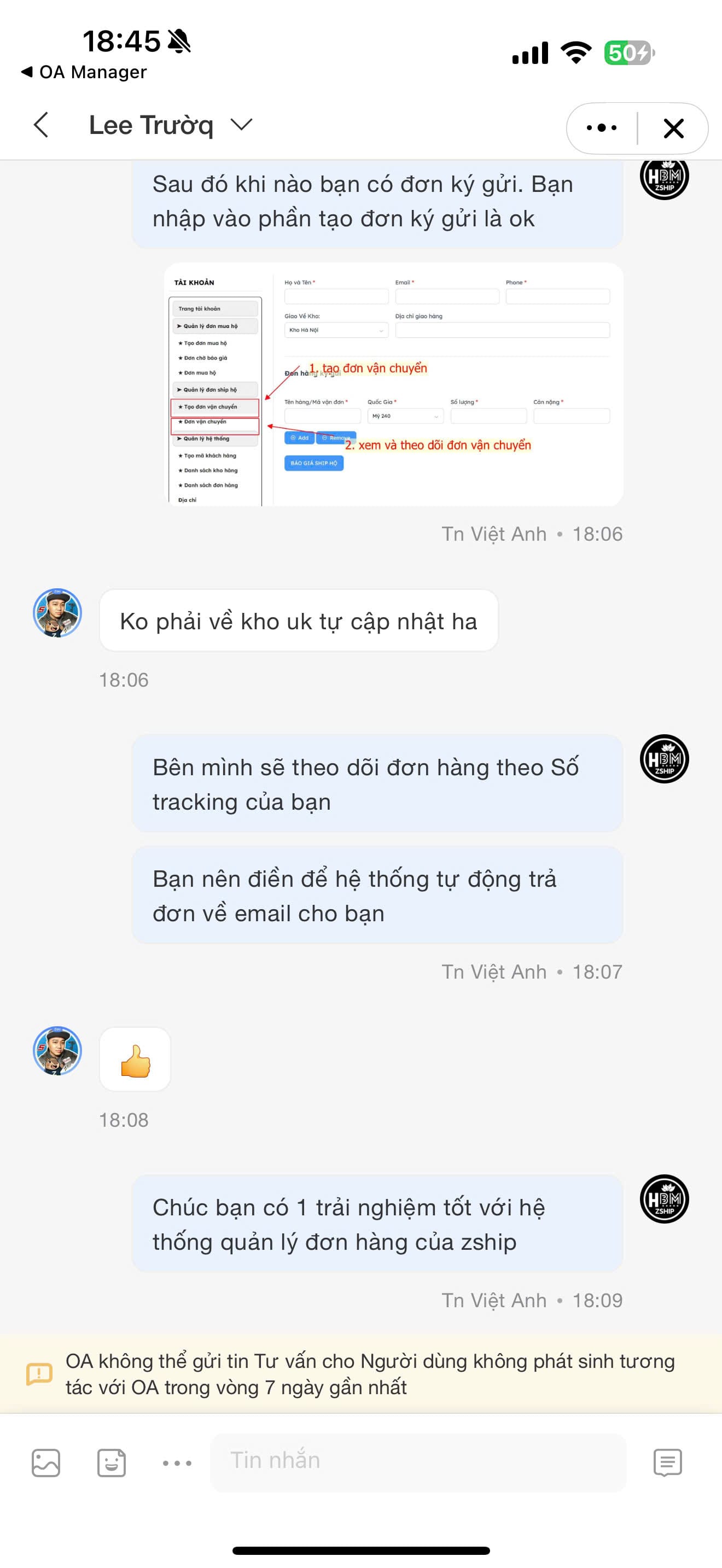 Đánh Giá Dịch Vụ Order 51 Review về dịch vụ của Zship Logistics
