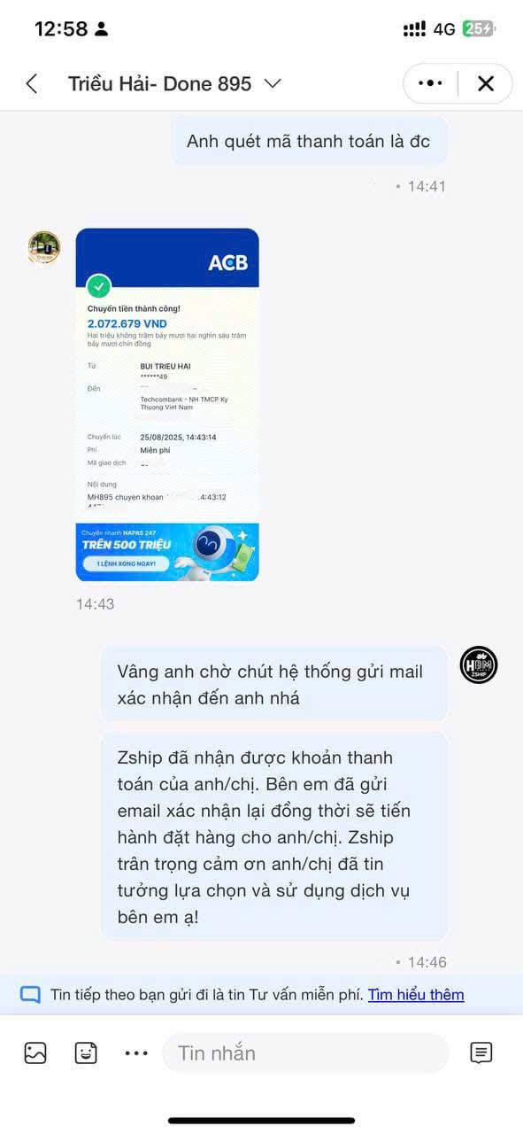Đánh Giá Dịch Vụ Order 66 Review về dịch vụ của Zship Logistics