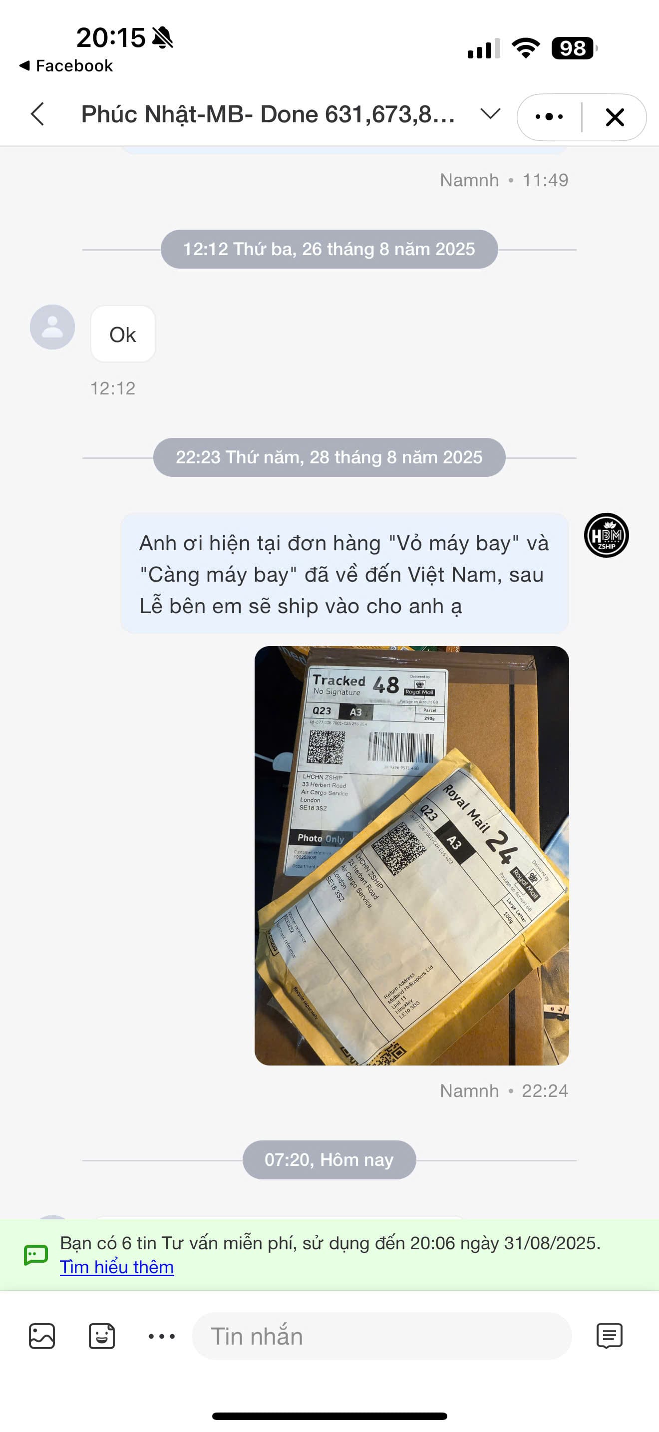 Đánh Giá Dịch Vụ Order 18 Review về dịch vụ của Zship Logistics